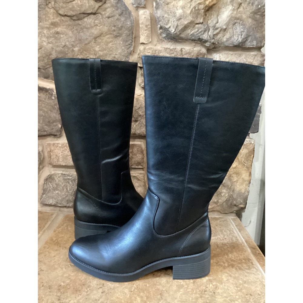 LifeStride Brinsley Black Wide Calf Riding Boots Womens‎ 9.5 M  NEW
